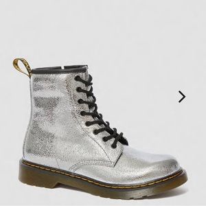 Dr. Martens crinkle metallic lace up boots